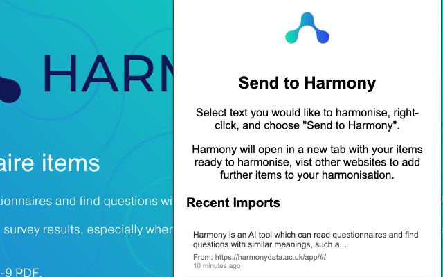 'Send to Harmony' Chrome plugin